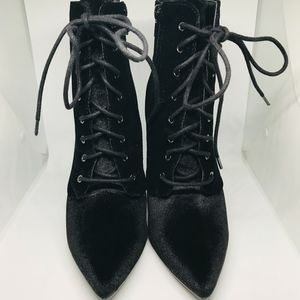 Brand-new, "Merel" Black Velvet Bootie, size 9 US